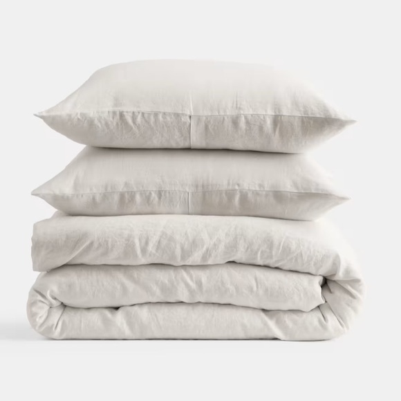 NWT QUINCE European Linen Duvet Cover Set Twin Sand 9686 - Picture 1 of 10
